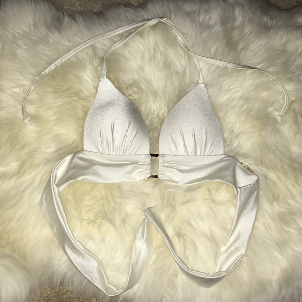 XS 2Chillies sexy padded pearl white bikini top